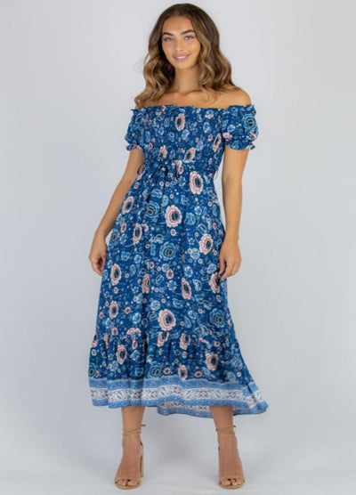 Style State - Cap Sleeve Florence Floral Maxi Dress