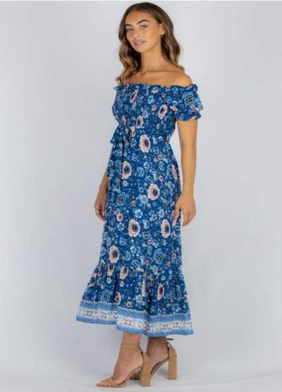 Style State - Cap Sleeve Florence Floral Maxi Dress