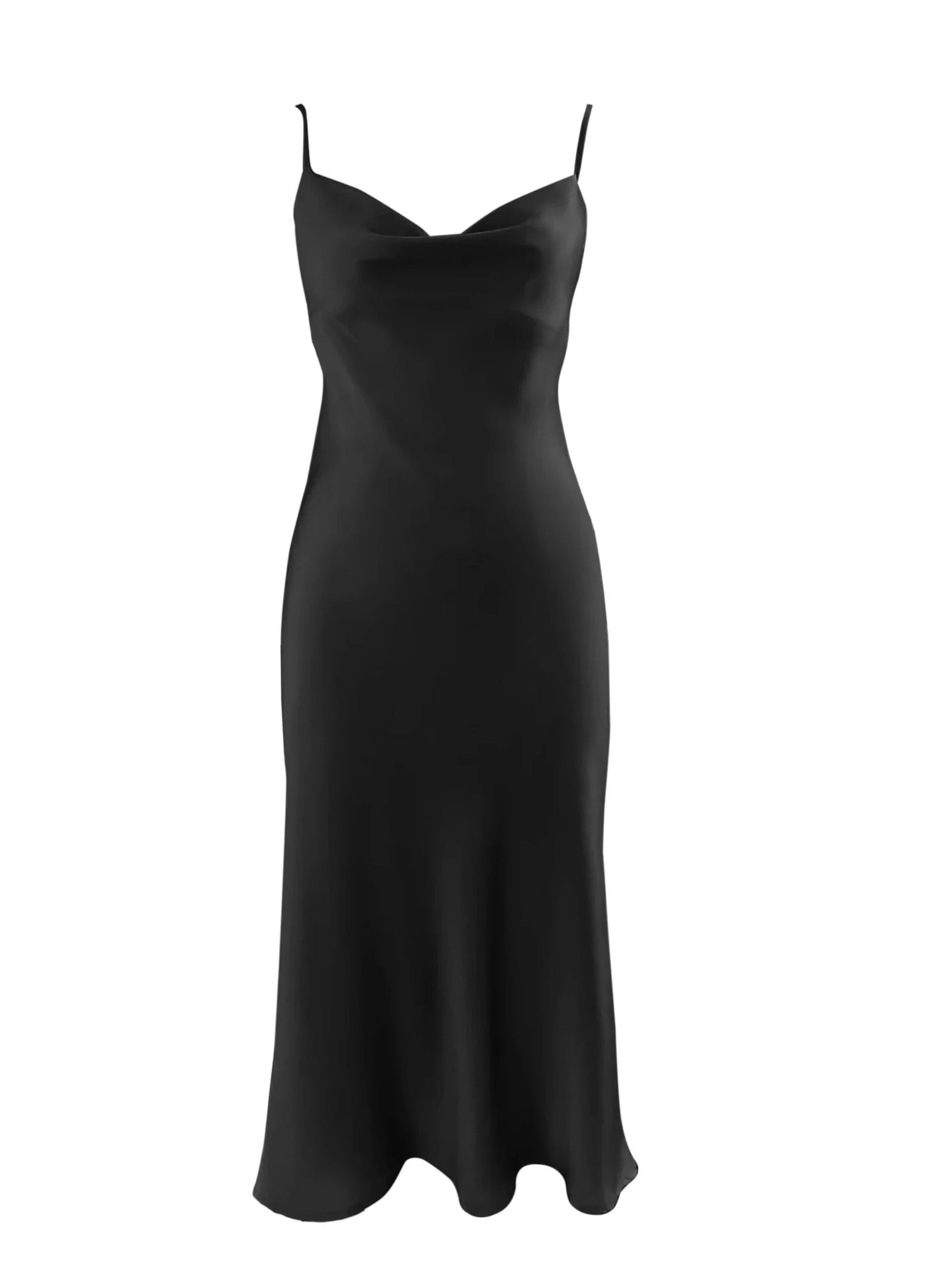 Anaphe - Silhouette Silk Cowl Slip Dress - Classic Black